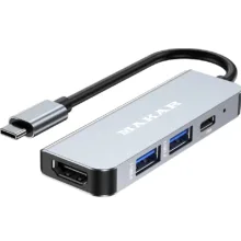 هاب ۴ پورت و مبدل USB-C به HDMI ماکار مدل MK-S-HDMI