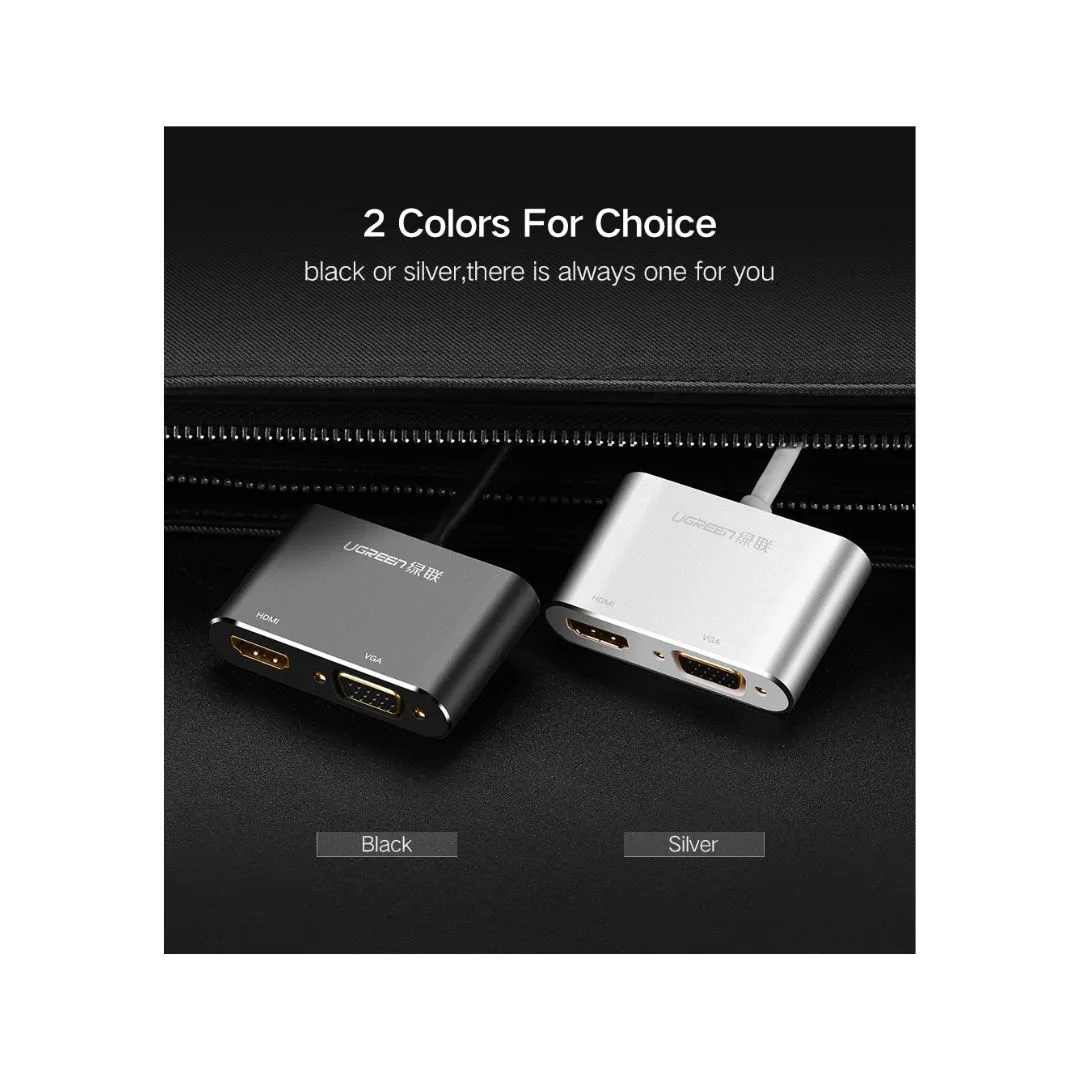 مبدل usb-C به VGA/HDMI یوگرین مدل CM162-50505