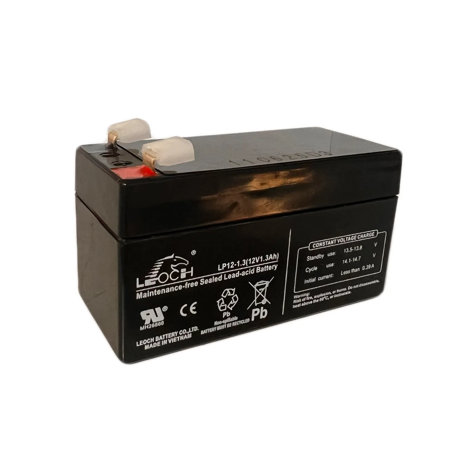 باتری UPS با ولتاژ 12 ولت و شدت جریان 1.3 آمپرساعت لئوچ مدل LP12-1.3(12V1.3AH)