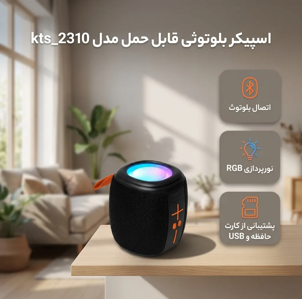 اسپیکر بلوتوثی قابل حمل مدل kts_2310