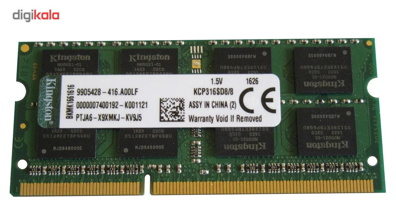 رم لپ تاپ کینگستون مدل DDR3 PC3 12800S ظرفیت 8 گیگابایت