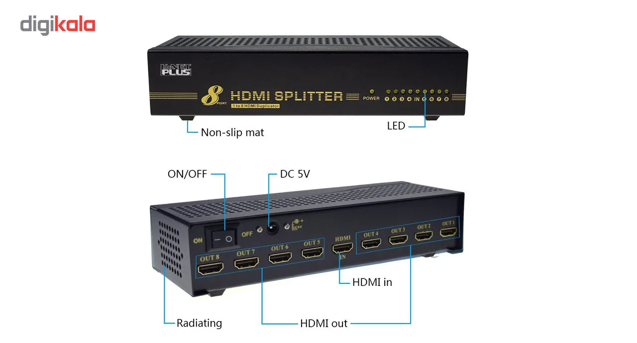 اسپلیتر HDMI هشت پورت کی نت پلاس مدل KPS648