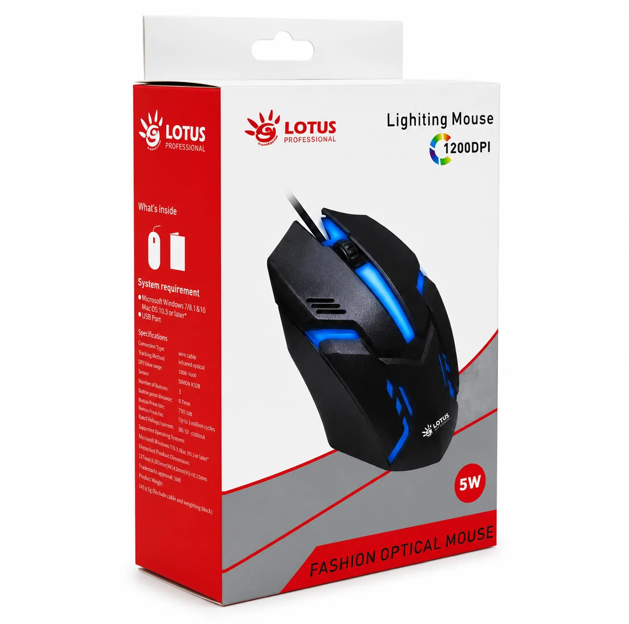 موس گیمینگ لوتوس مدل RGB-5W