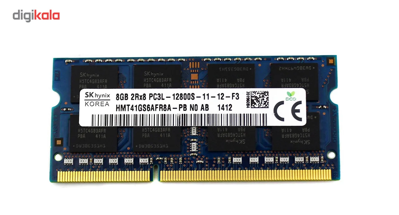 رم لپتاپ 8 گیگابایت DDR3L فرکانس 1600 مگاهرتز اس کی هاینیکس مدل 12800S PC3L یک ماژول