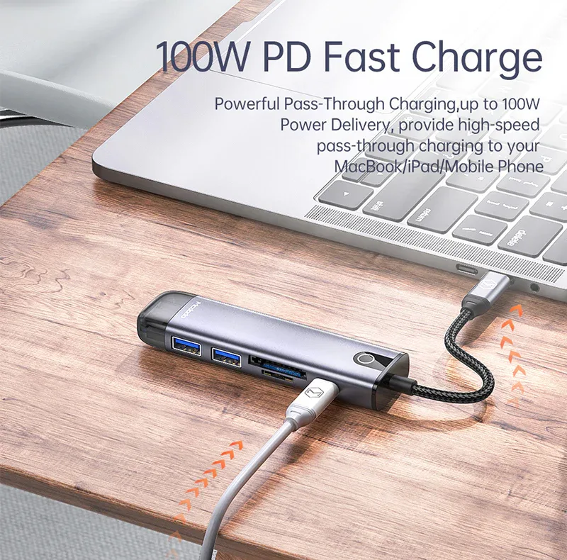 هاب 6 پورت USB-C مک دودو مدل HU-7740