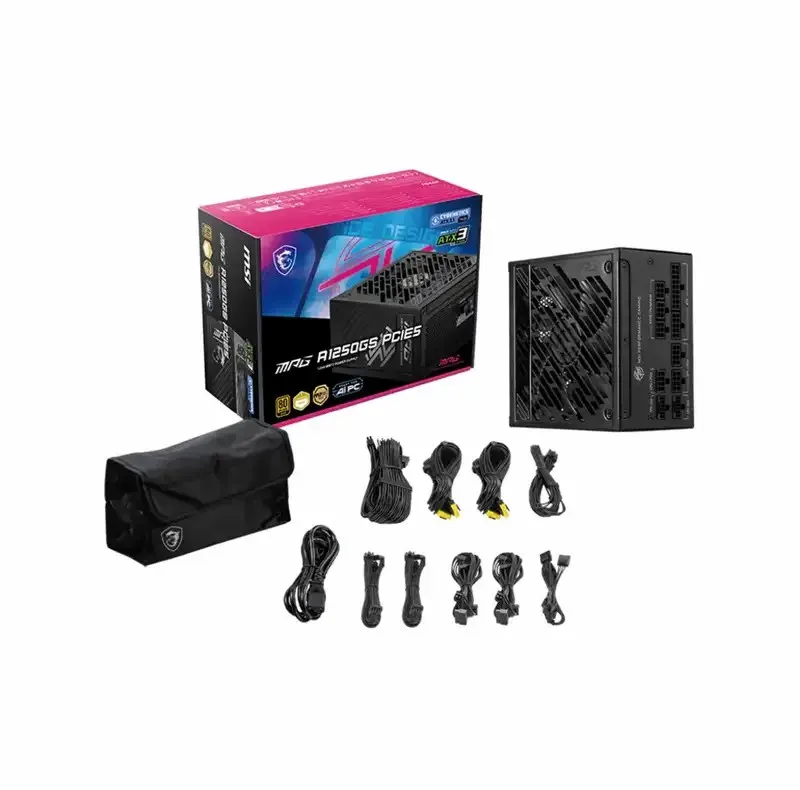منبع تغذیه کامپیوتر 1250 وات ام اس آی مدل MPG A1250GS GOLD PCIE5