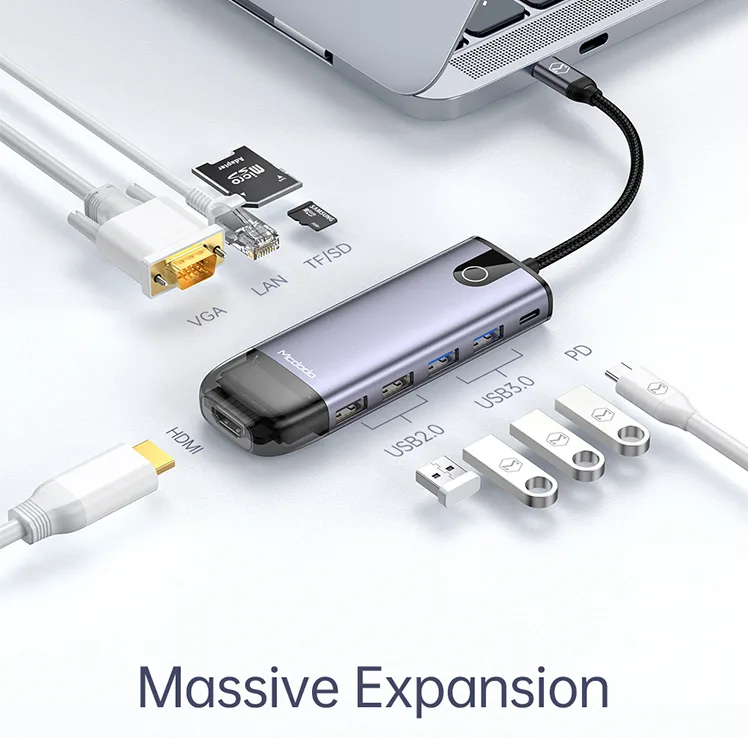 هاب 10 پورت USB-C مک دودو مدل HU-742