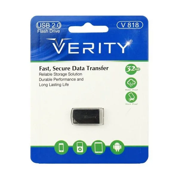 فلش مموری وریتی مدل V818 ظرفیت 32 گیگابایت با رابط USB2.0