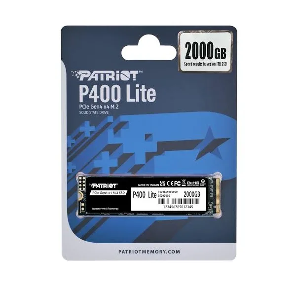 اس اس دی اینترنال PCIe Gen4 x4 پتریوت مدل p400 Lite ظرفیت 2 ترابایت