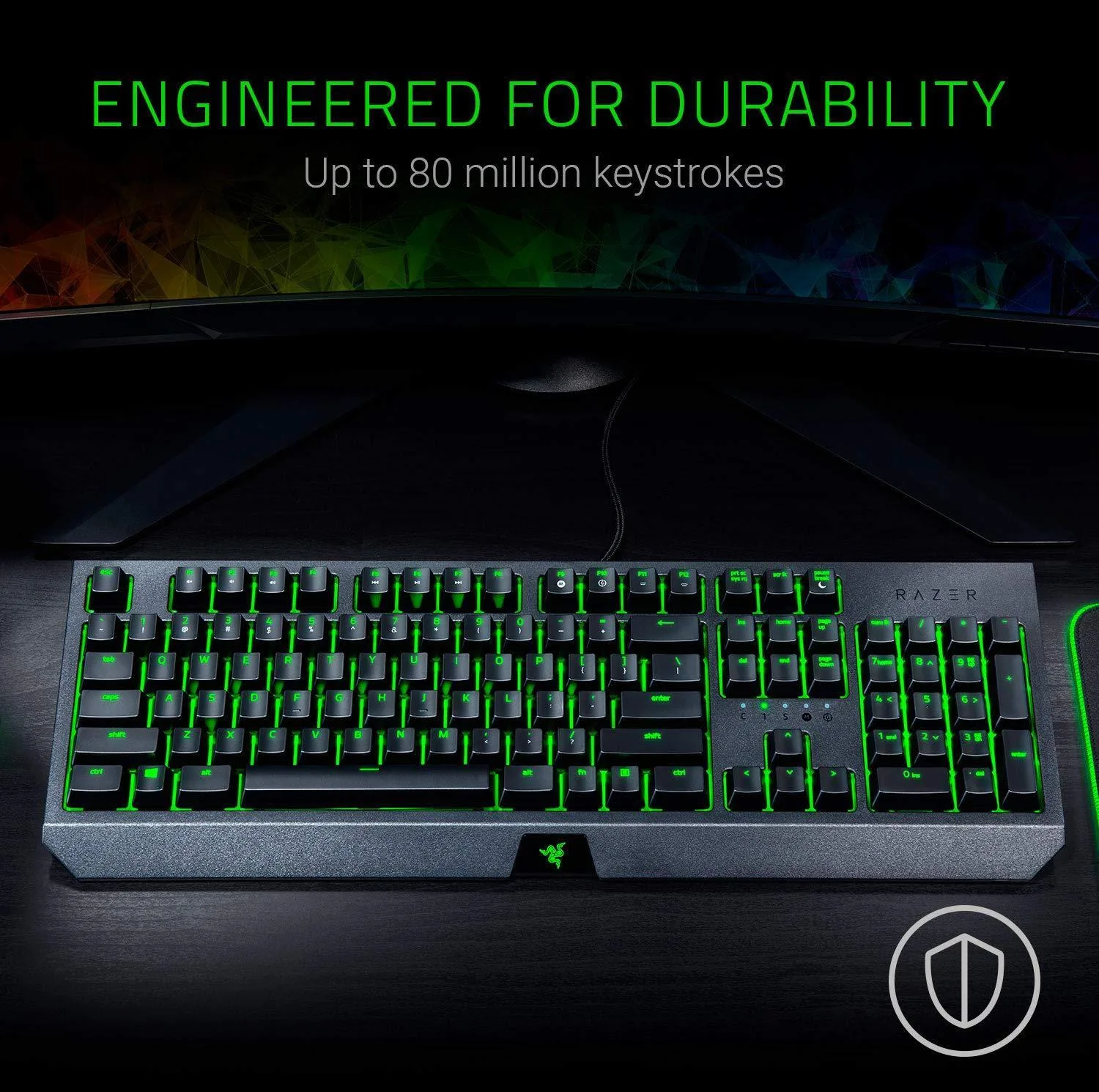 کیبورد گیمینگ ریزر مدل BlackWidow Essential Green Switch