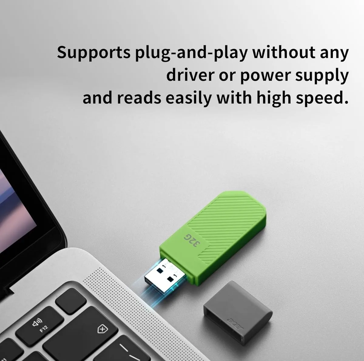 فلش مموری ایسر مدل UP300 ظرفیت 32 گیگابایت، رابط USB 3.2 Gen1، سرعت خواندن 120 مگابایت بر ثانیه، بدنه سبک و مقاوم، سازگار با ویندوز، مک و لینوکس، مناسب انتقال سریع و ذخیره‌سازی داده‌های حجیم