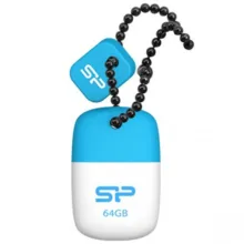 فلش مموری 64 گیگابایت سیلیکون پاور مدل Touch T07 با رابط USB 2.0 Type-A، طراحی درپوش‌دار و بدنه سیلیکونی