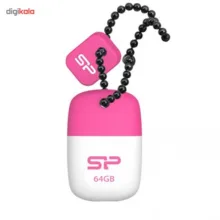 فلش مموری 64 گیگابایت سیلیکون پاور مدل Touch T07 با رابط USB 2.0 Type-A، طراحی درپوش‌دار و بدنه سیلیکونی