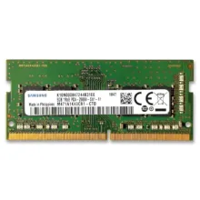رم لپ‌تاپ 8 گیگابایت سامسونگ مدل PC4-2666 از نوع DDR4، تک‌کاناله با فرکانس 2666 مگاهرتز، تایمینگ CL19 و فرم‌فکتور SO-DIMM 260 پین