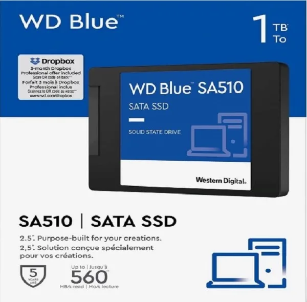 اس اس دی اینترنال SATA III وسترن دیجیتال مدل BLUE SA510 ظرفیت 1 ترابایت