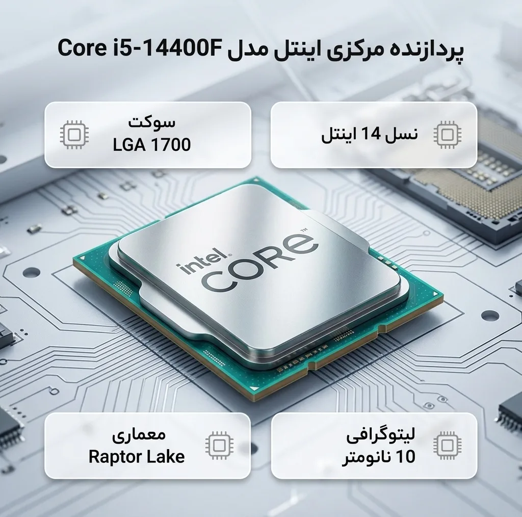 پردازنده مرکزی اینتل مدل Core i5 14400F-Tray