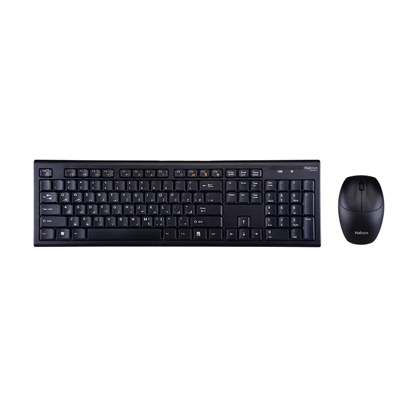 کیبورد و ماوس بی سیم هترون مدل HKCW130، سوییچ ممبران، Full-Size