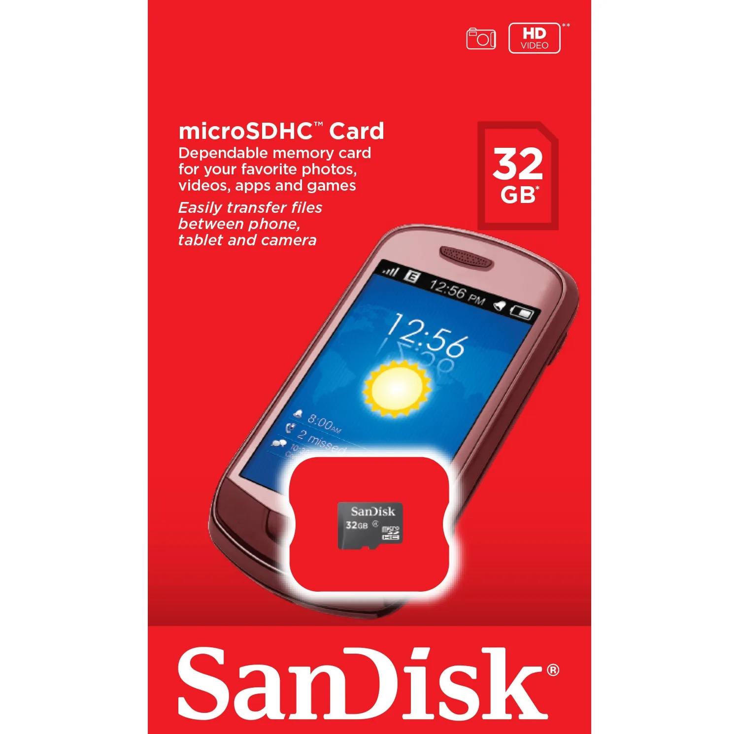 کارت حافظه microSDHC سن دیسک مدل SDSDQM کلاس 4 استاندارد MICROSDHC سرعت 4MBps ظرفیت 32 گیگابایت