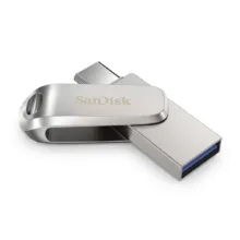 فلش مموری 64 گیگابایت سن دیسک مدل Ultra Dual Drive Luxe با 2 رابط USB Type-A و USB Type-C، استاندارد USB سه‌نقطه‌دو نسل 1، طراحی چرخشی و بدنه فلزی