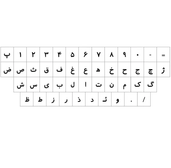 برچسب شفاف حروف و علایم استاندارد فارسی - بسته 5 عددی