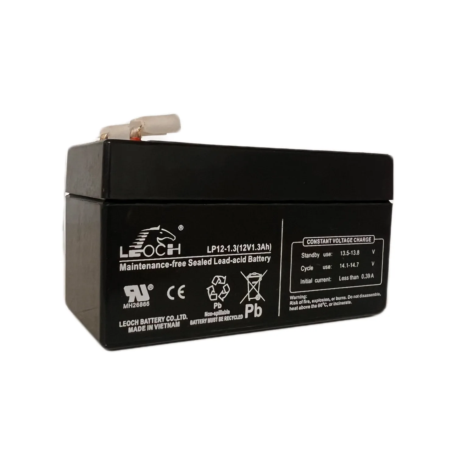 باتری UPS با ولتاژ 12 ولت و شدت جریان 1.3 آمپرساعت لئوچ مدل LP12-1.3(12V1.3AH)