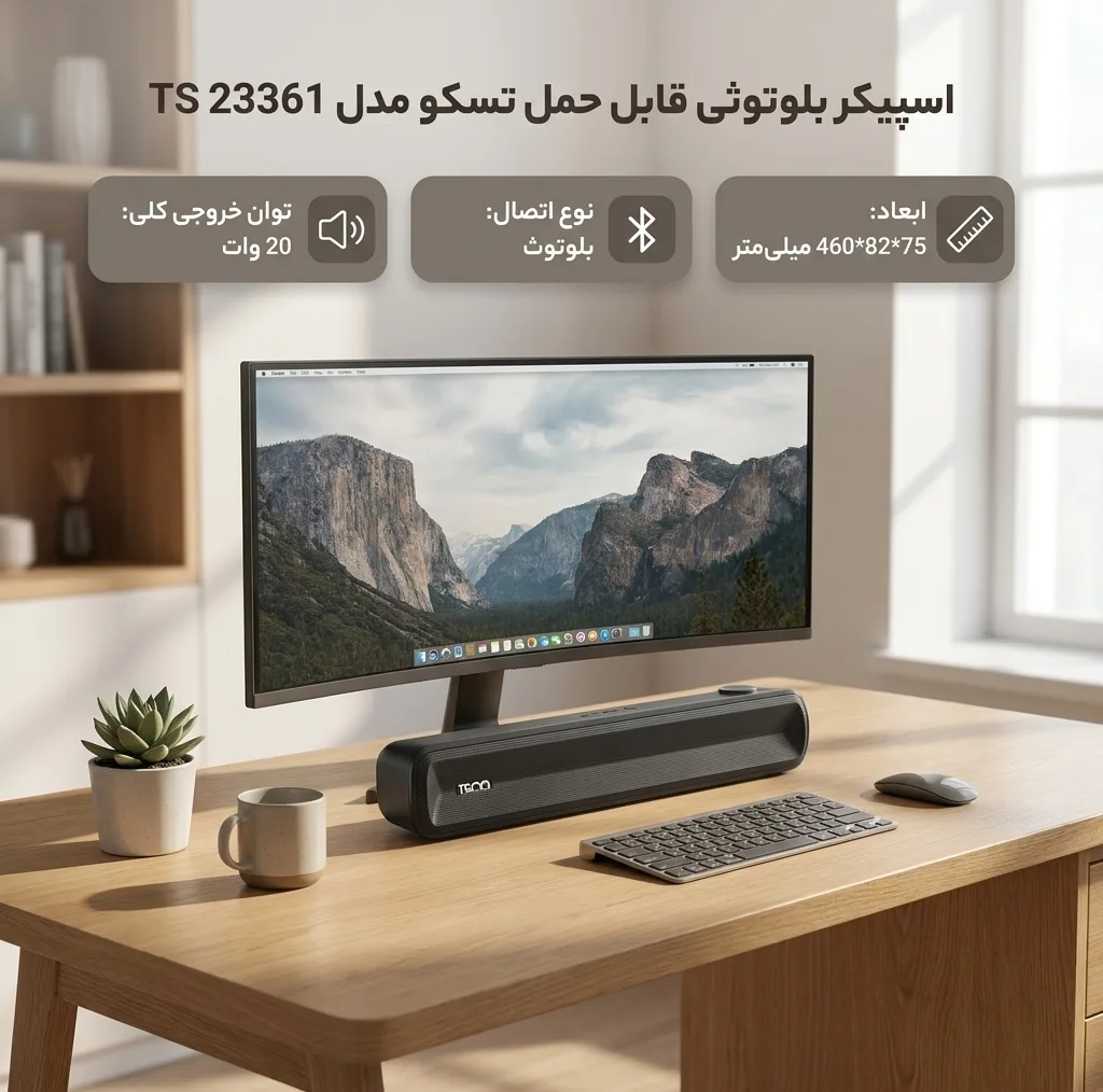 اسپیکر بلوتوثی قابل حمل تسکو مدل TS 23361