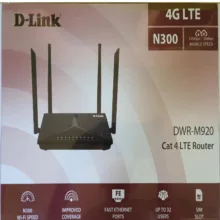 مودم روتر بی‌سیم خانگی 4G دی-لینک مدل DWR-M920 با شیار سیم‌کارت، پشتیبانی از 32 کاربر، سرعت انتقال 150 مگابیت، چهار آنتن داخلی و خارجی و رابط RJ-45 WAN/LAN