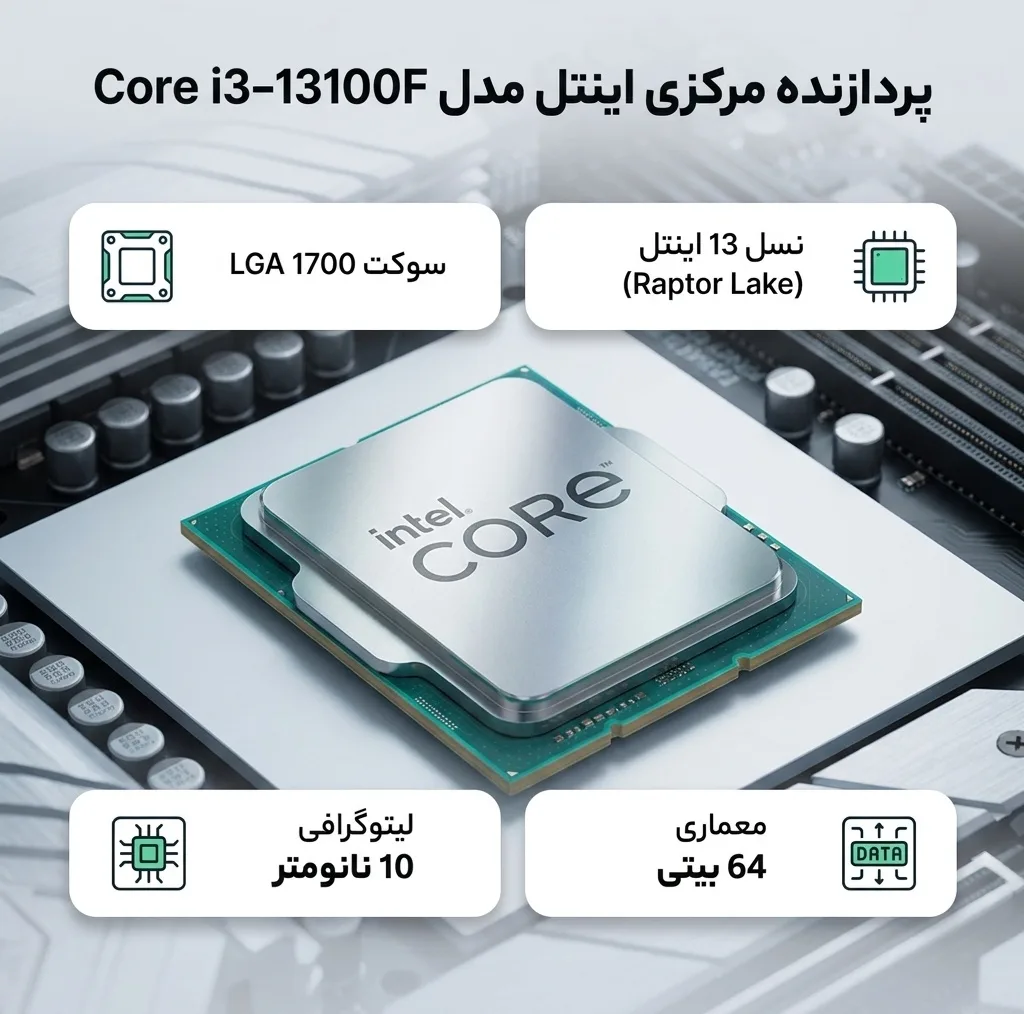 پردازنده مرکزی اینتل مدل Core i3 13100F-Tray