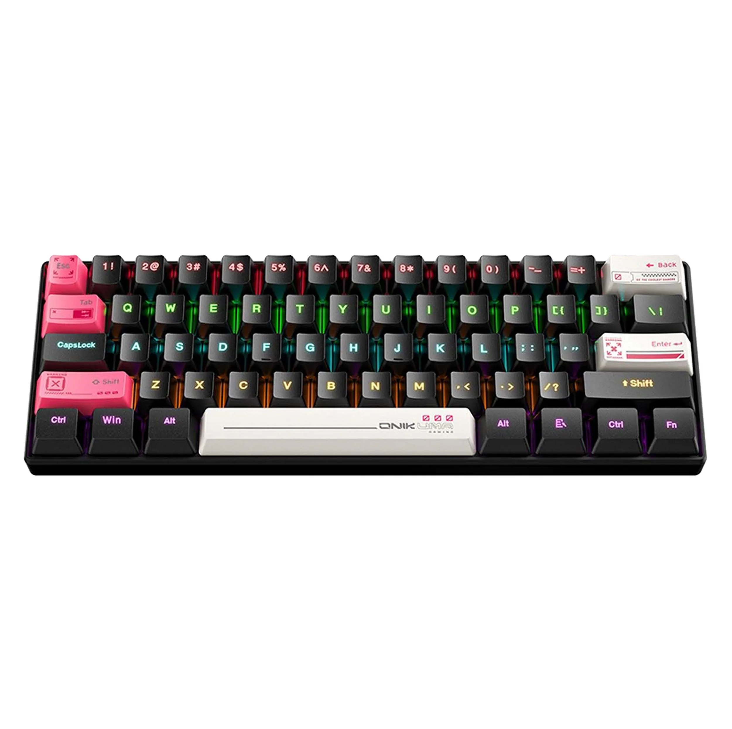 کیبورد گیمینگ اونیکوما مدل G55 RGB، مکانیکال سوییچ قهوهای، Tenkeyless، نورپردازی RGB