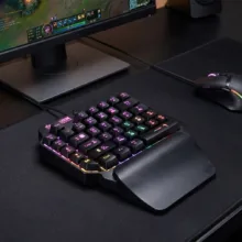 کیبورد گیمینگ شیپادو مدل RGBF6، سوییچ ممبران، Tenkeyless، نورپردازی LED RGB