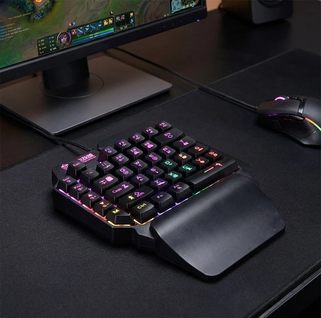 کیبورد گیمینگ شیپادو مدل RGBF6، سوییچ ممبران، Tenkeyless، نورپردازی LED RGB
