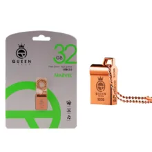 فلش مموری کوئین تک مدل MARVEL ظرفیت 32 گیگابایت رابط USB 2.0، بدنه فلزی مقاوم، طراحی فشرده با بند آویز، ضد آب و ضد شوک، سرعت انتقال 30 مگابایت بر ثانیه، سازگار با کامپیوتر، لپ‌تاپ، موبایل و تبلت