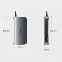هاب 9 پورت USB-C یوگرین مدل CM179-40873