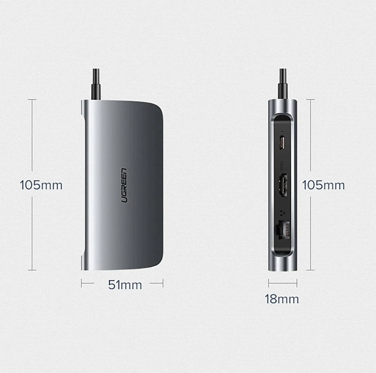هاب 9 پورت USB-C یوگرین مدل CM179-40873