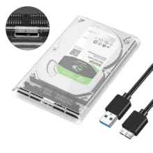 باکس تبدیل SATA به USB 3.0 هارددیسک 2.5 اینچ مدل شیشه‌ای
