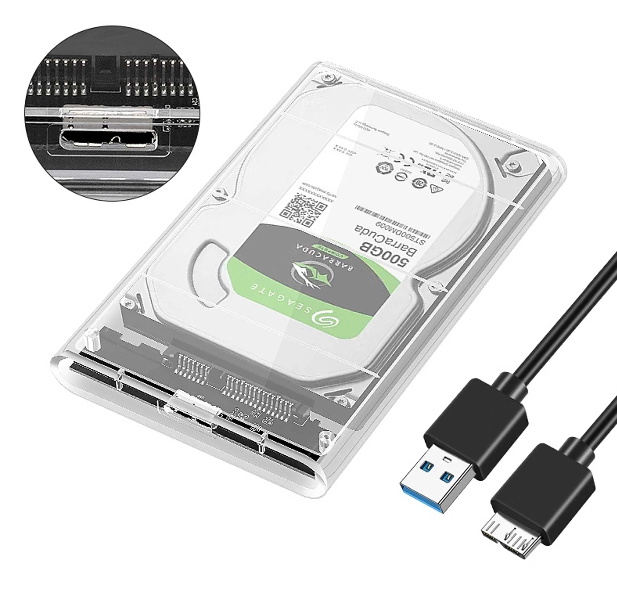 باکس تبدیل SATA به USB 3.0 هارددیسک 2.5 اینچ مدل شیشهای