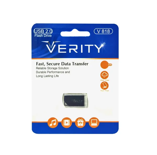 فلش مموری وریتی مدل V818 ظرفیت 64GB، سرعت انتقال 480MB/s، مقاوم در برابر خش، سازگار با تمامی سیستم‌ها
