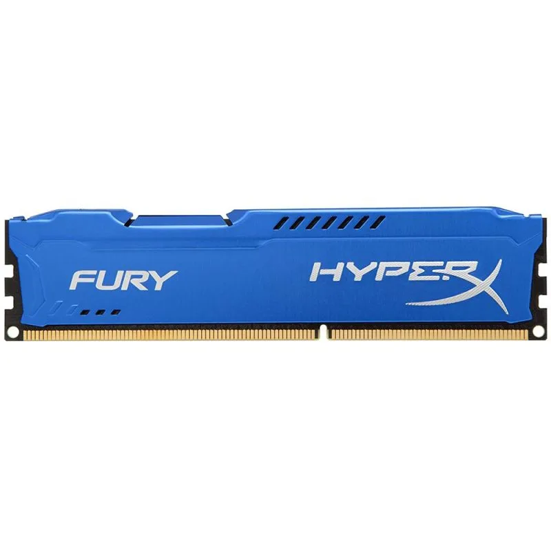 رم دسکتاپ DDR3 8 گیگابایت کینگستون مدل HyperX Fury با فرکانس 1600 مگاهرتز، تایمینگ CL10، معماری تک‌کاناله و 240 پین