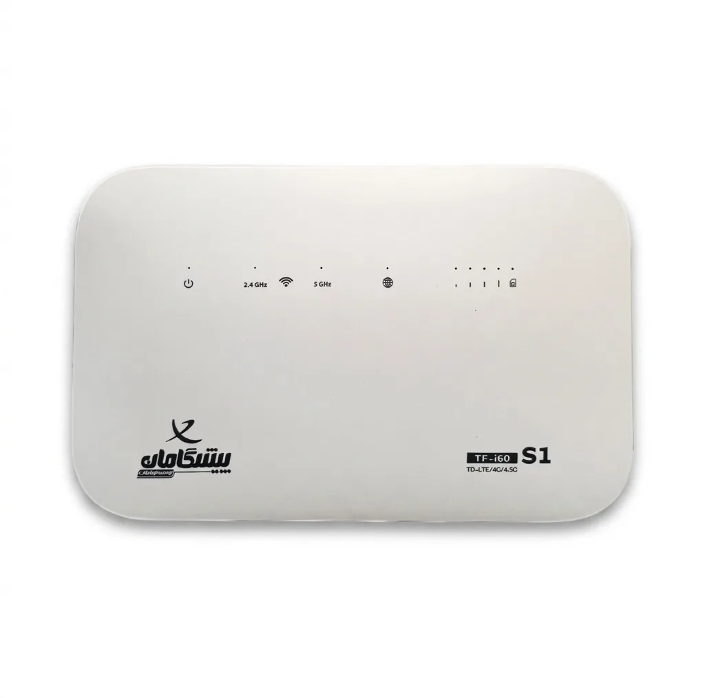 مودم روتر 4G و TD-LTE پیشگامان مدل TF-i60 S1، به‌همراه سیم‌کارت و بسته اینترنت 300 گیگابایتی 6 ماهه، با اتصال وای‌فای برای 32 کاربر، آنتن خارجی و درگاه LAN