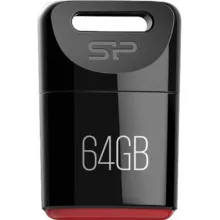 فلش مموری سیلیکون پاور مدل Touch T06 ظرفیت 64 گیگابایت، مقاوم در برابر نفوذ مایعات، ضربه و غبار، دارای درپوش محافظ و ضد اثر انگشت