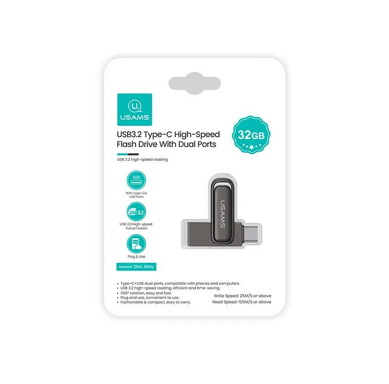 فلش مموری یوسمز مدل zb346 ظرفیت 32 گیگابایت با رابط USB Type-C