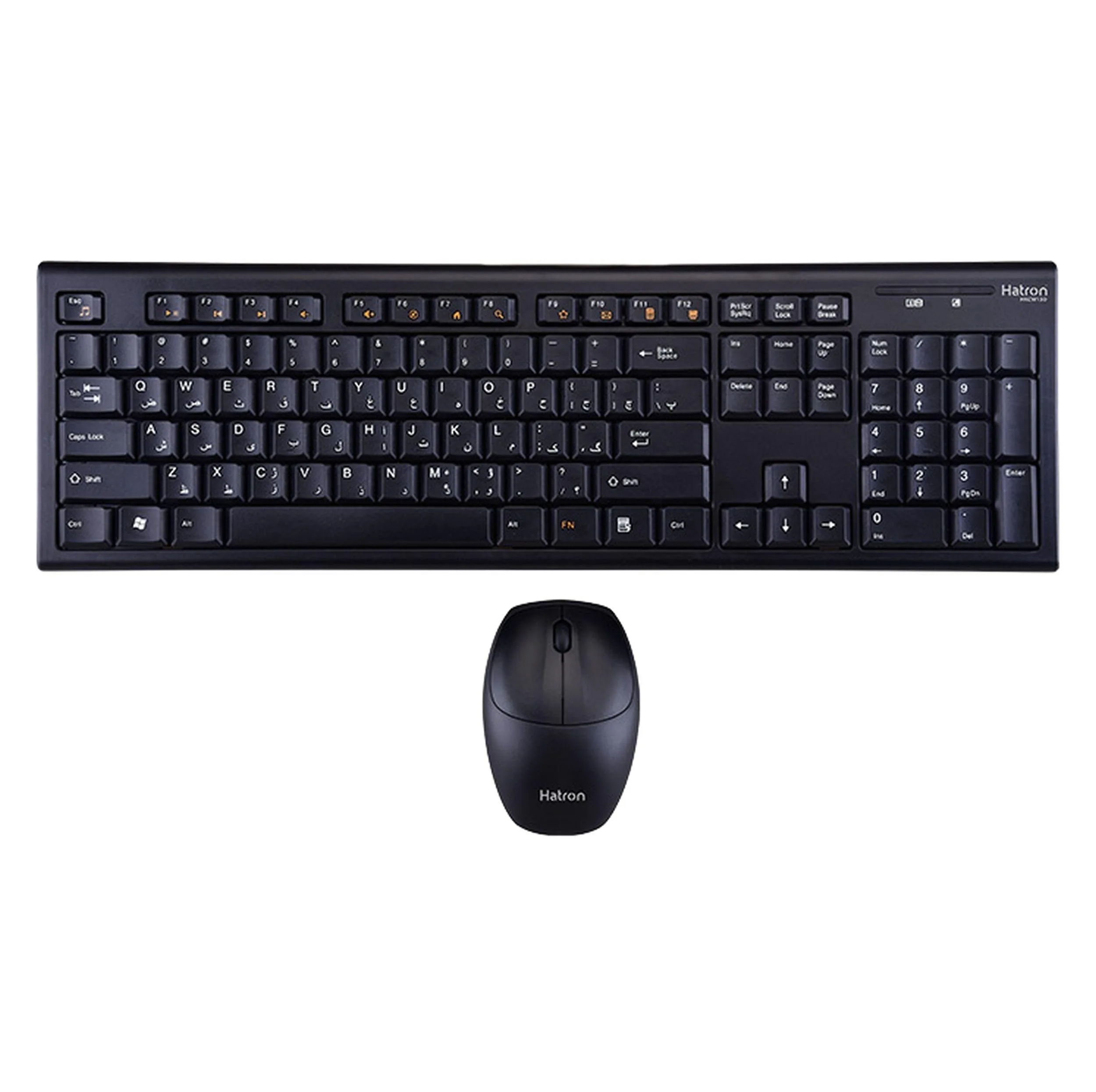 کیبورد و ماوس بی سیم هترون مدل HKCW130، سوییچ ممبران، Full-Size