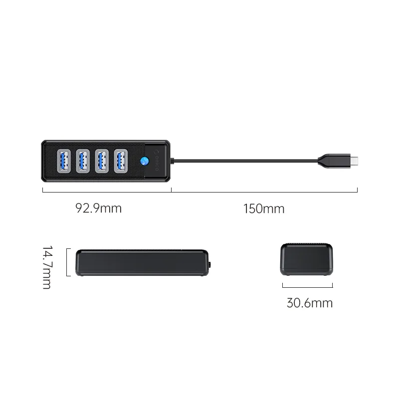 هاب 4 پورت USB -C اوریکو مدل PW4U-C3
