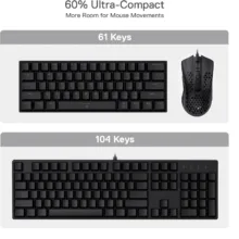 کیبورد گیمینگ ردراگون مدل K630 Dragonborn، مکانیکال سوییچ قرمز، Tenkeyless، نورپردازی RGB