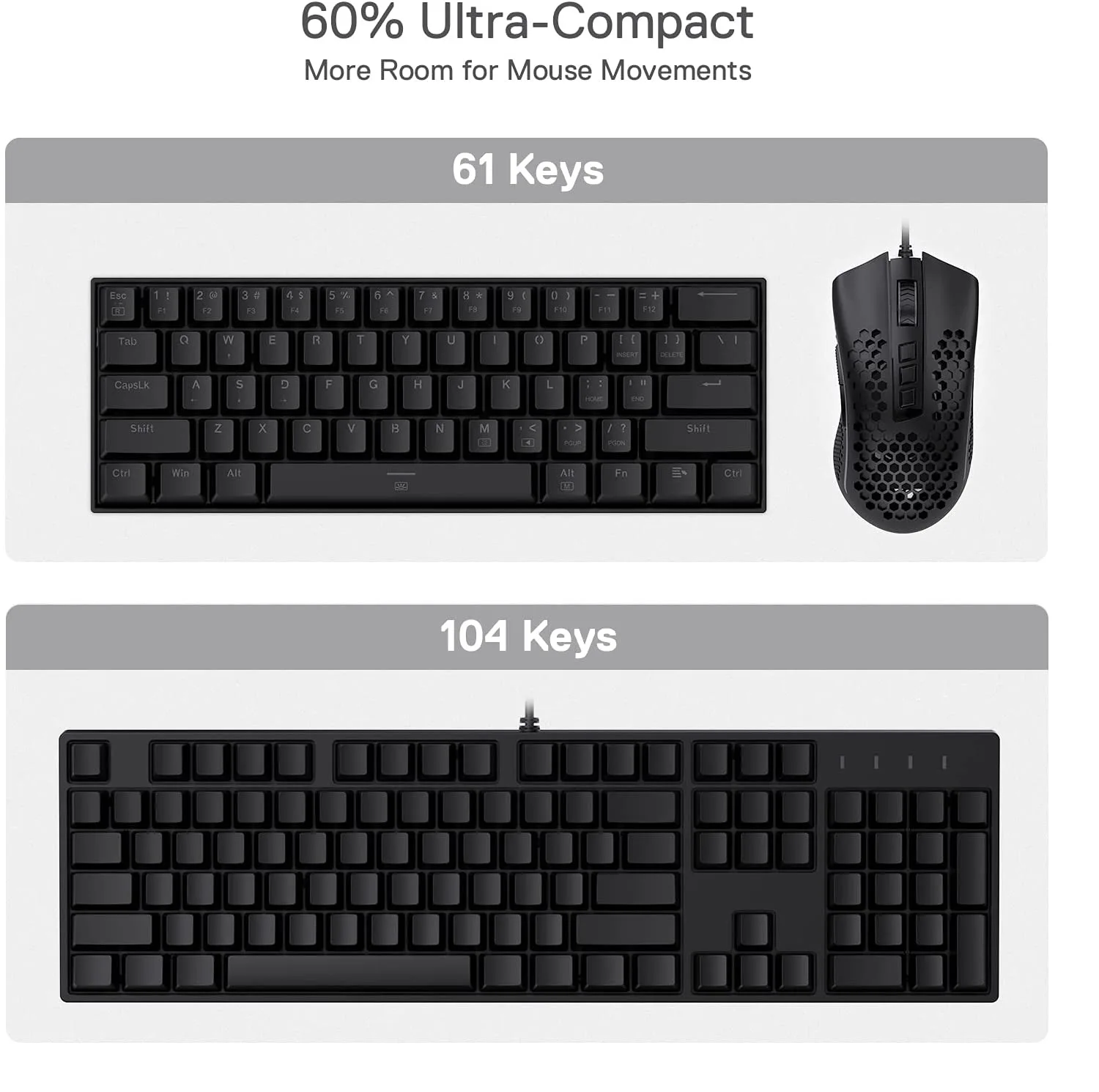 کیبورد گیمینگ ردراگون مدل K630 Dragonborn، مکانیکال سوییچ قرمز، Tenkeyless، نورپردازی RGB