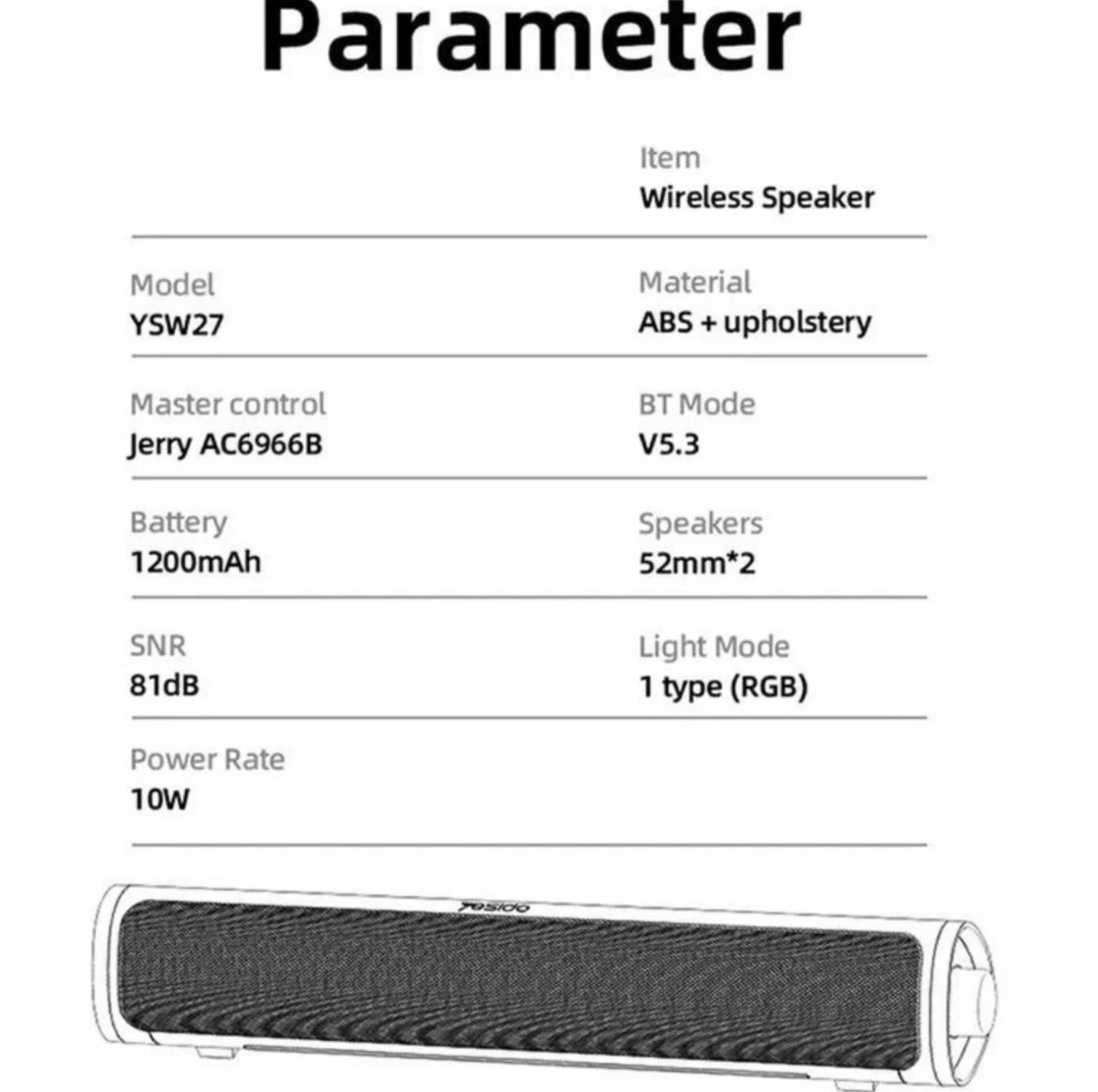 اسپیکر بلوتوثی قابل حمل یسیدو مدل YSW27
