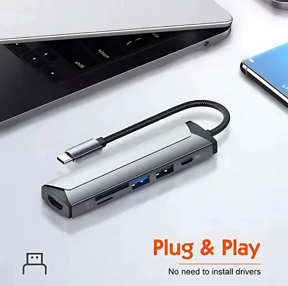هاب 6 پورت USB-C الدینیو مدل DS-56H