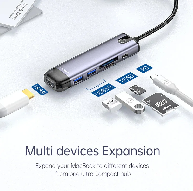 هاب 6 پورت USB-C مک دودو مدل HU-7740