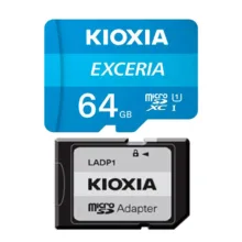 کارت حافظه‌ microSDHC کیوکسیا مدل Exceria کلاس 10 استاندارد UHS-I U1 سرعت 100MBps ظرفیت 64 گیگابایت به همراه آداپتور SD