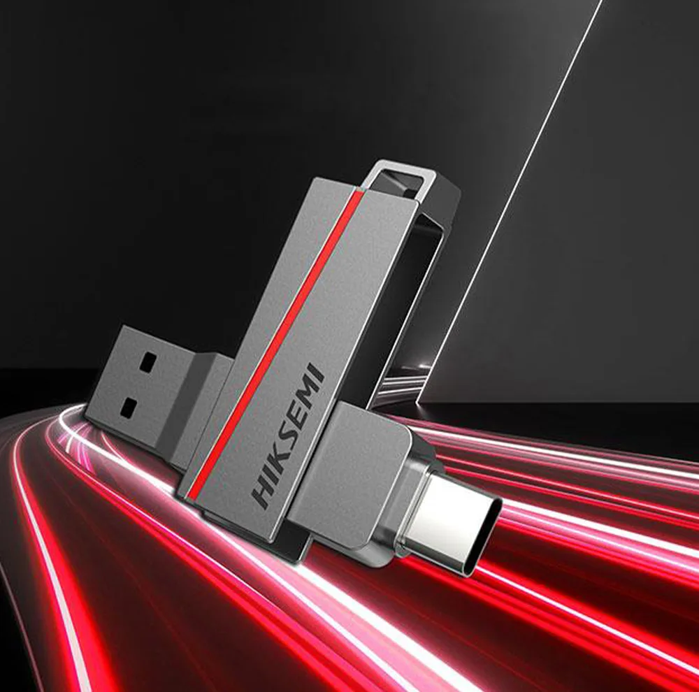 فلش مموری هایک سمی مدل DUAL SLIM E307C ظرفیت 128 گیگابایت با رابط USB 3.2